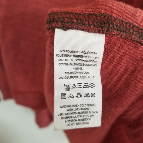 Free People NEW Split Back Red Turtleneck Relaxed Fit Knit High Low Tunic Top - Picture 9 of 9